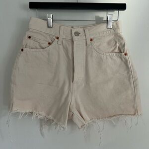 Redone off white denim shorts